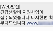 “긴급재난지원금 사칭 개인정보 탈취 주의”