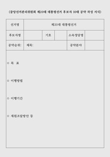 10대 공약 작성 서식