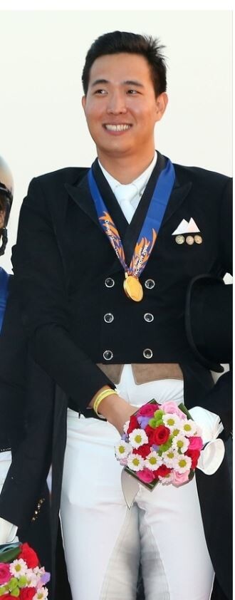 2014 인천아시안게임 마장마술 단체전에서 금메달을 딴 김동선. 연합뉴스