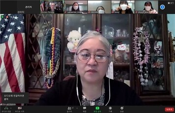 괌대 ESL 강사들과 화상으로 외국어 연수를 진행하고 있다. 삼육대 제공