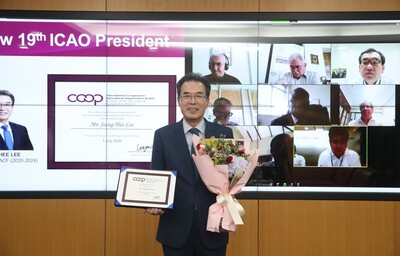 이성희 국제협동조합농업기구 회장 화상 취임식. 사진 농협중앙회 제공