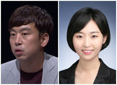 &lt;한겨레&gt; 김완(사진 왼쪽), 오연서(오른쪽) 기자.