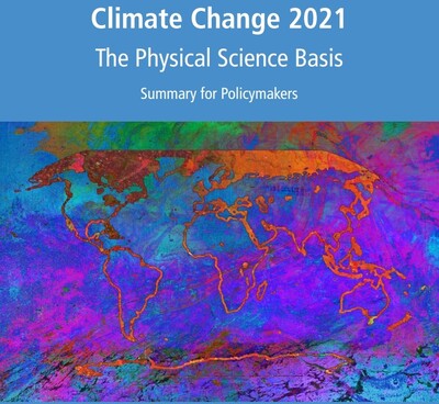 기후변화에 관한 정부 간 협의체(IPCC) 제6차 평가보고서 제1실무그룹 보고서 표지.