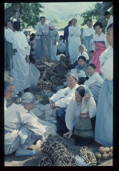 도이힐러 교수가 찍은 1960년대 경상도 시골 장터의 여성들. 모두 한복 차림이다. ⓒEthnographic Museum of the University of Zurich