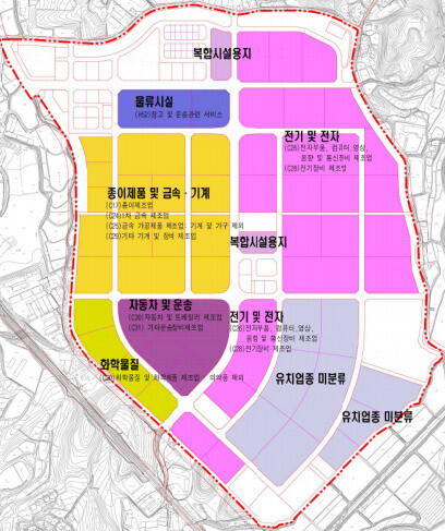 청주 하이테크 밸리 입주 업체 예상도.