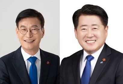 민주당 제주도지사 문대림(왼쪽) 오영훈 예비후보