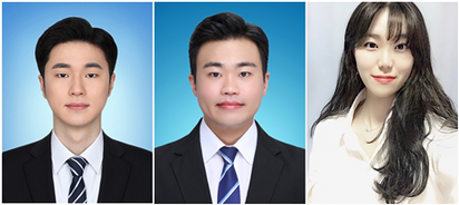 &nbsp; &nbsp; &nbsp; &nbsp; &nbsp; &nbsp; &nbsp; &nbsp; 왼쪽부터 조준호, 최은성, 김민선 학생. 숭실대 제공
