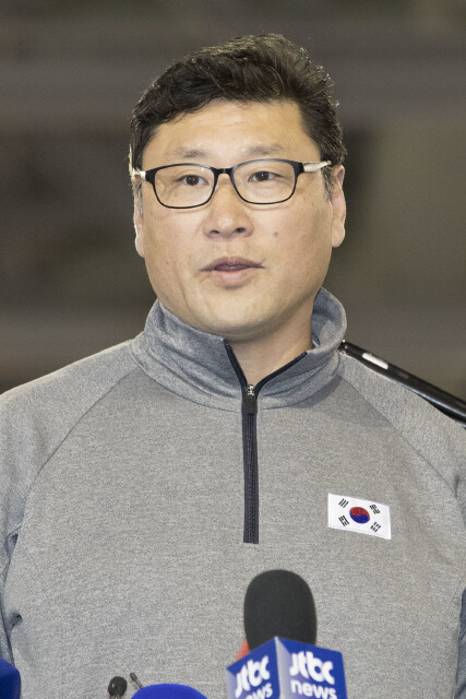 백지선 안양 한라 감독. 한겨레 자료사진