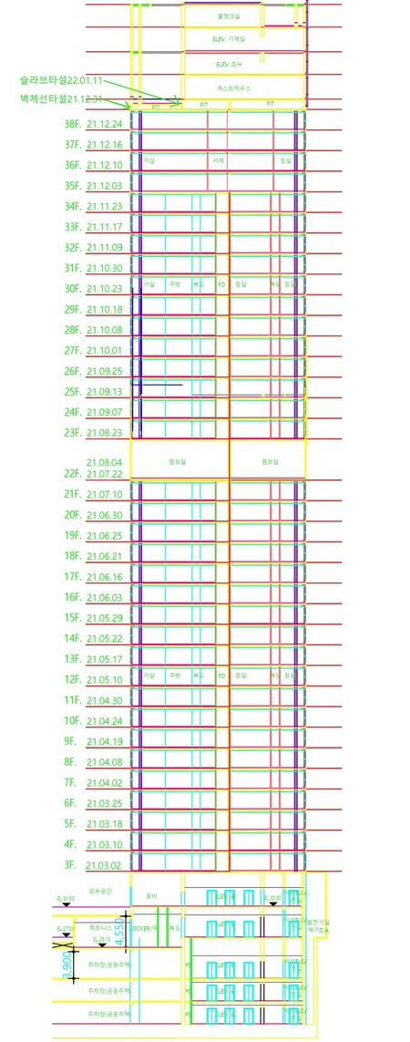 광주 서구 화정아이파크 타설일지. 민주노총 전국건설노조 제공