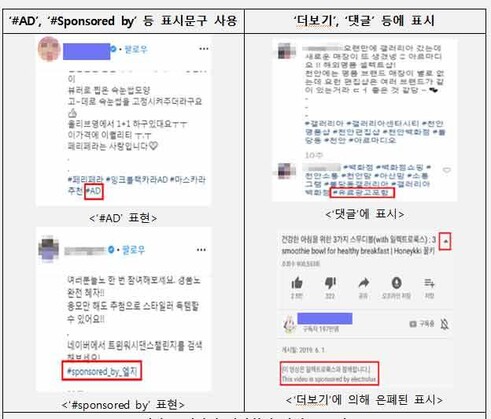 SNS상 부당광고 관련 사례. 자료:공정거래위원회 ※ 이미지를 누르면 크게 볼 수 있습니다.