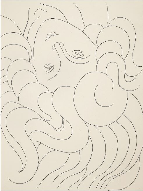 스테판 말라르메 &lt;시집&gt; 중 머리카락, Tresses of Stéphane Mallarmé &lt;Poésies&gt;, Etching, 33.4 × 25.5cm, 1932 by Henri Matisse ©Succession H.Matisse
