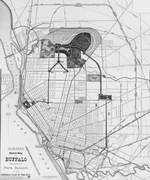 버팔로 공원 시스템 계획, 프레더릭 로 옴스테드. 미국의회도서관 자료 갈무리