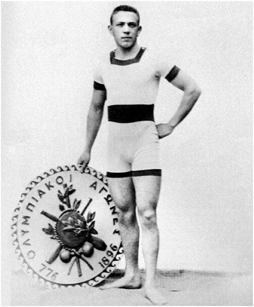 1회 올림픽에서 수영 2관왕에 오른 알프레드 허요시. 수영복의 생김새가 요즘 선수들의 그것과 큰 차이를 보이지 않는다. 위키미디어 코먼스 제공