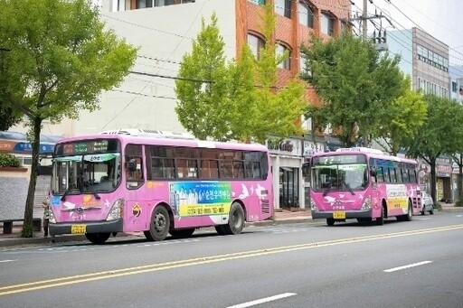 10일부터 ‘청소년 100원 버스’를 시행하는 전남 순천의 시내버스. 순천시청 제공