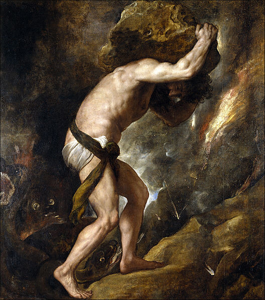 티치아노, ‘시시포스’(Sisyphus), 1548~1549, 캔버스에 유화, 237×216㎝, 프라도 미술관, 마드리드