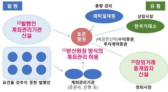 토큰 증권 발행·유통 규율체계. 금융위원회 제공