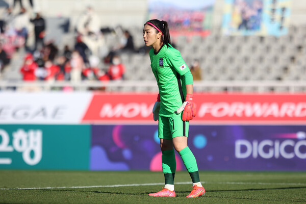 한국 여자축구대표팀의 골키퍼 윤영글. 대한축구협회 제공