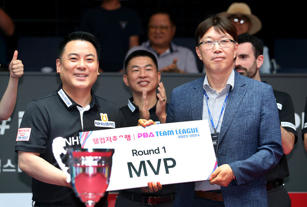 프로당구 팀 리그 1라운드 최우수선수 조재호. PBA 제공