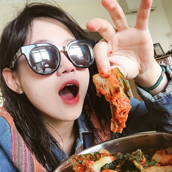 인도에서 김치 담가 먹은 작은미미. 사진 작은미미 제공