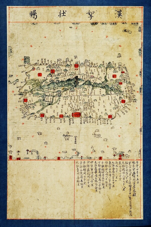 탐라순력도의 ‘한라장촉’에는 당시 군사시설과 목장, 도로, 오름, 마을 이름, 하천, 포구 등이 자세히 그려져 있어 18세기 초 제주도의 지리·지형을 이해하는 중요한 자료로 평가받고 있다. 제주도 제공