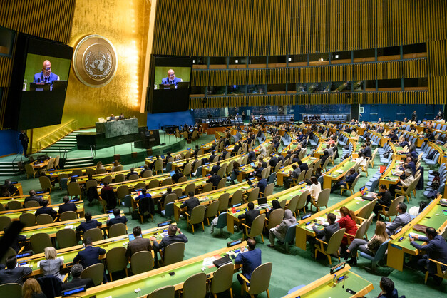 유엔 회원국들이 10일 미국 뉴욕 유엔본부에서 열린 유엔 총회에서 유엔 인권이사회(UNHRC) 이사국 선거를 하고 있다. 연합뉴스