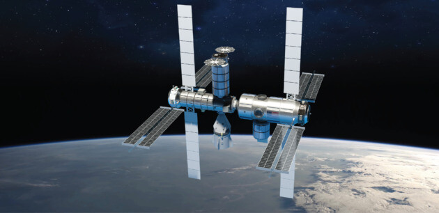 Northrop Grumman's image of the space station.  provided with screws