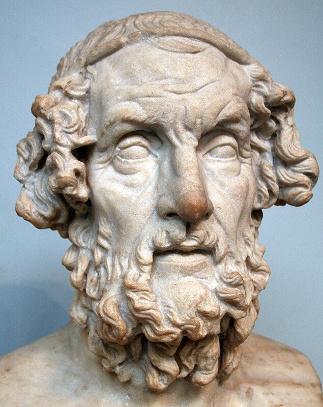 고대 그리스의 시인 호메로스의 석고상. 출처 위키미디어 코먼스