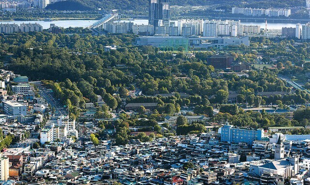 용산기지 일대 모습. &lt;한겨레&gt; 자료사진