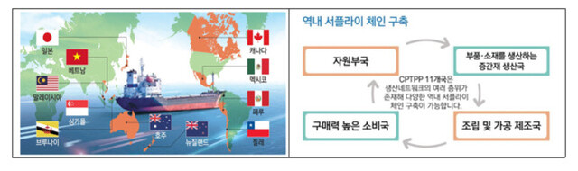 CPTPP 회원국 간 가치사슬 구조 ※ 이미지를 누르면 크게 볼 수 있습니다.