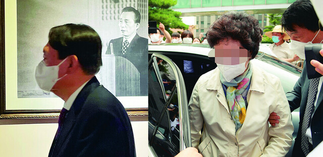 윤석열 전 검찰총장(왼쪽)과 장모 최아무개씨. 연합뉴스