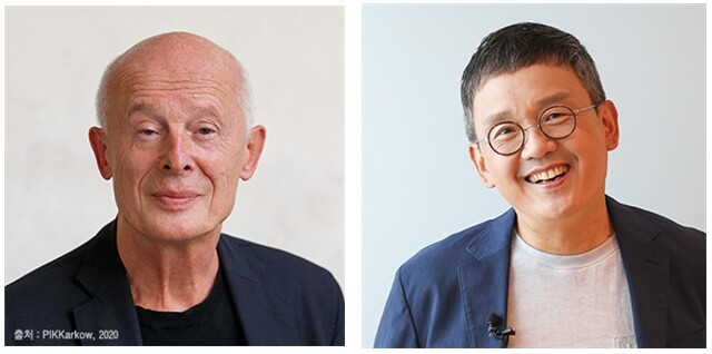 왼쪽부터 이번 대담에 참여하는 한스 요아힘 쉘른후버(Hans Joachim schellnhuber) 포츠담대학교 석좌교수(포츠담 기후영향연구소 설립자 겸 초대 소장)과 조천호 경희사이버대학교 미래인간과학스쿨 특임교수. 경희대 제공