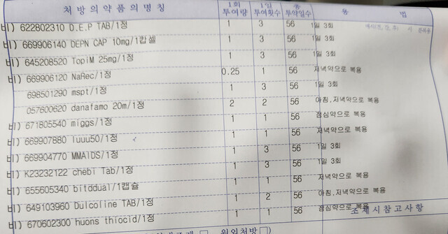 ‘다이어트약 성지’로 유명한 서울 구로구 한 비만클리닉의 처방전. 고병찬 기자