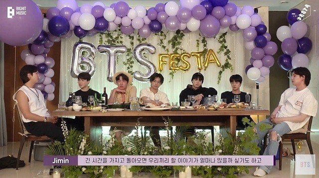 &lt;방탄TV&gt; ‘찐 방탄회식’ 영상 갈무리