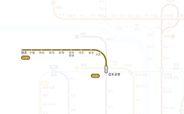 김포골드라인 노선. 네이버 갈무리