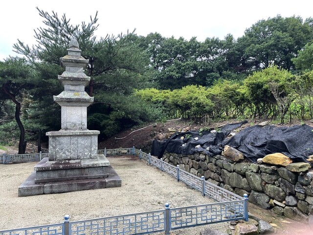 국가지정보물 ‘영광 신천리 삼층석탑’ 피해 현황. 문화재청 제공