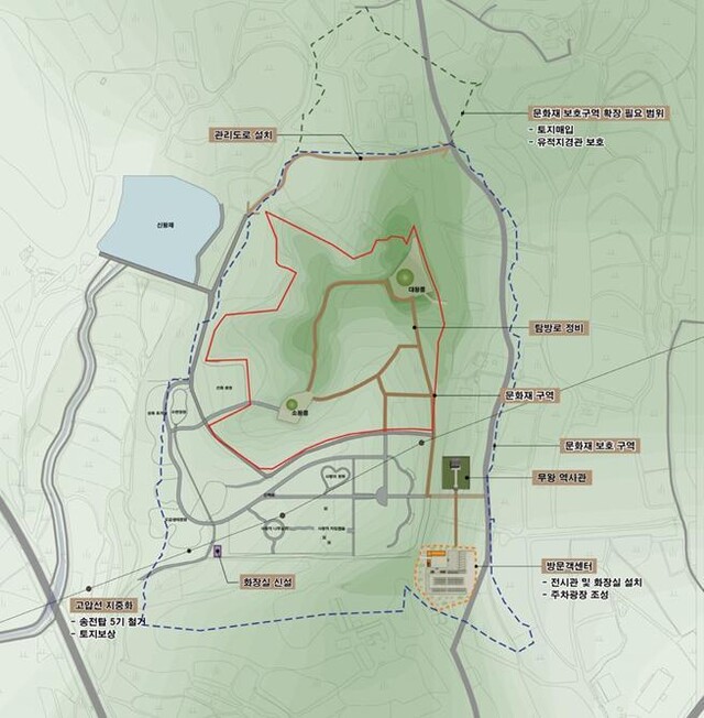 익산 쌍릉 종합정비계획 배치도. 익산시 제공