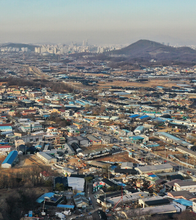 여섯번째 3기 새도시로 선정된 경기도 시흥시 과림동 일대 모습. 연합뉴스