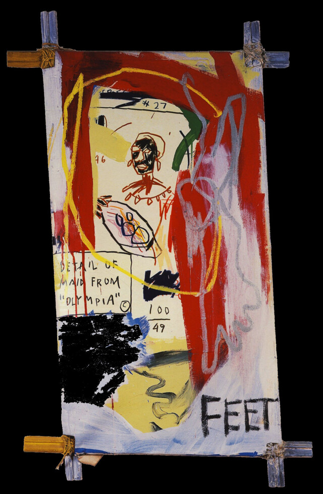 장미셸 바스키아, <올랭피아의 하녀>, 1982년, 캔버스에 아크릴과 크레용, 개인소장. ⓒ The estate of Jean-Michel Basquiat / ADAGP, Paris - SACK, Seoul, 2021