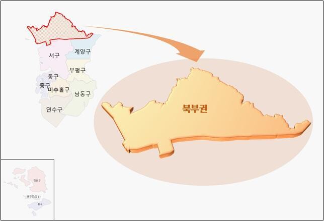 인천 아라뱃길 북부권 위치도. 인천시 제공