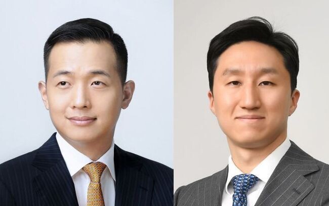 김동관 한화 부회장(왼쪽)과 정기선 HD현대 사장. 각사 제공