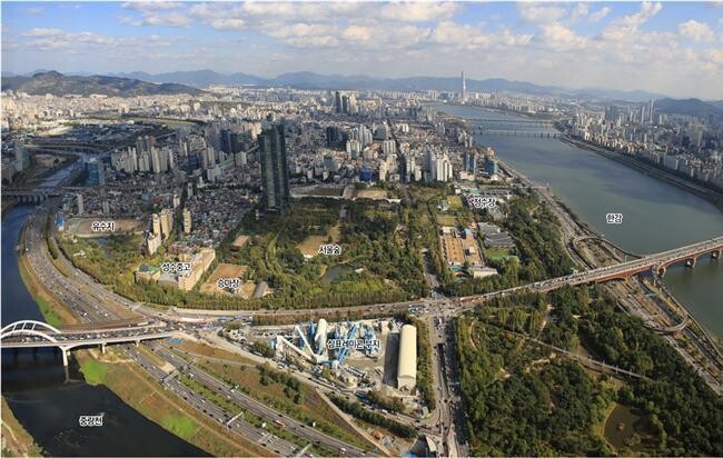 공장 이전 뒤 공원 조성이 예정된 서울 성수동 삼표산업 성수공장 부지. 서울시 제공