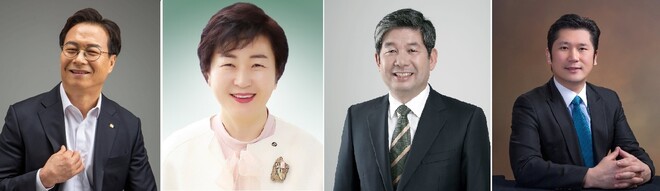 인천시교육감 중도·보수 성향 후보군. 왼쪽부터 이대형 인천교총회장, 박승란 숭의초 교장, 최계운 인천대 명예교수, 서정호 인천시의원.