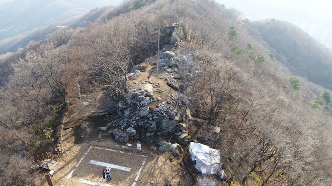 국가지정문화재 사적으로 지정된 경기 용인시 ‘석성산 봉수’. 용인시 제공