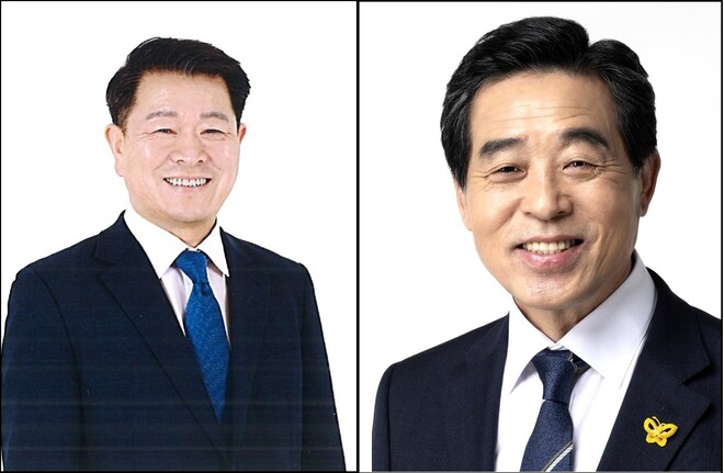 6·1 지방선거 더불어민주당 공천에서 배제된 박승원 경기 광명시장(왼쪽), 윤화섭 안산시장(오른쪽). 중앙선거관리위원회 제공