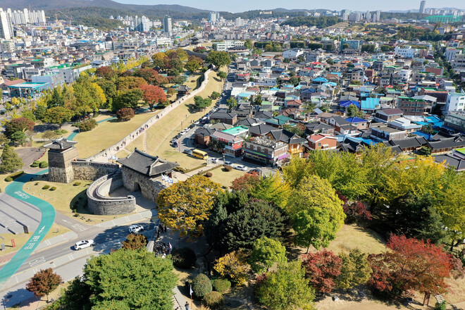 유네스코 세계문화유산 수원화성 전경. 수원시 제공