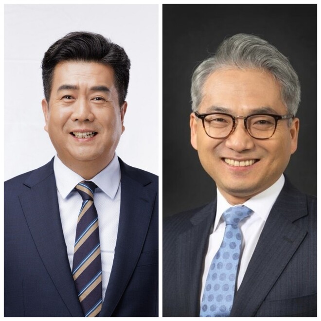 더불어민주당이 27일 인재로 발표한 강청희 전 대한의사협회 상근부회장(왼쪽)과 박선원 전 국가정보원 제1차장. 민주당 제공