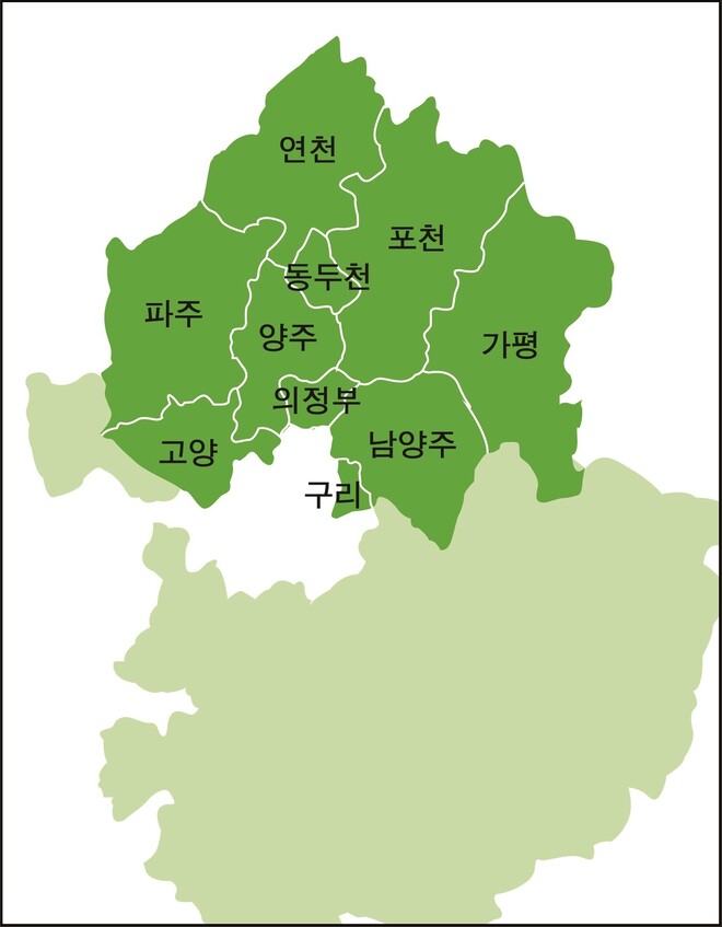 경기도가 ‘경기북부특별자치도’ 설치 추진에 나섰다. 경기북부특별자치도는 경기도 31개 시군 가운데 구리·남양주·의정부·양주·포천·파주·동두천·가평·연천·고양 등 10개 시군이 속하며, 김포까지 포함하는 안도 있다.