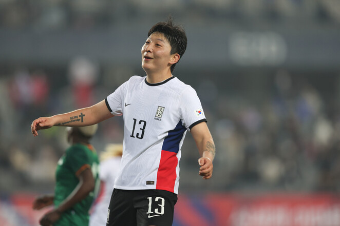 한국 여자축구대표팀의 간판 골잡이 박은선. 대한축구협회 제공