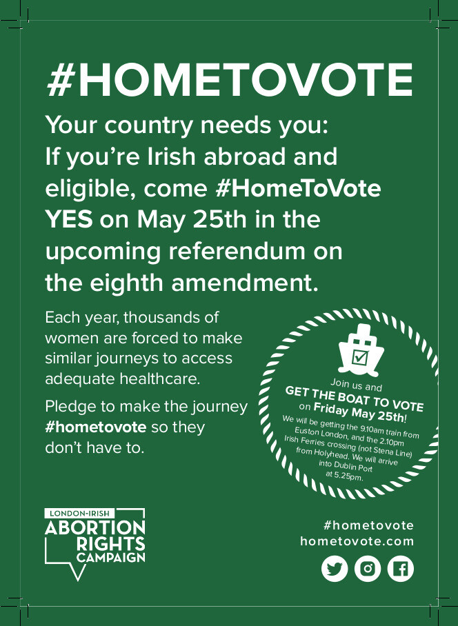 ‘#HomeToVote’를 독려하는 전단지