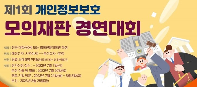 개인정보보호위원회가 ‘실제 쟁점’인 오픈마켓 개인정보 유출 문제를 주제로 모의재판 경연대회를 연다. 누리집 갈무리